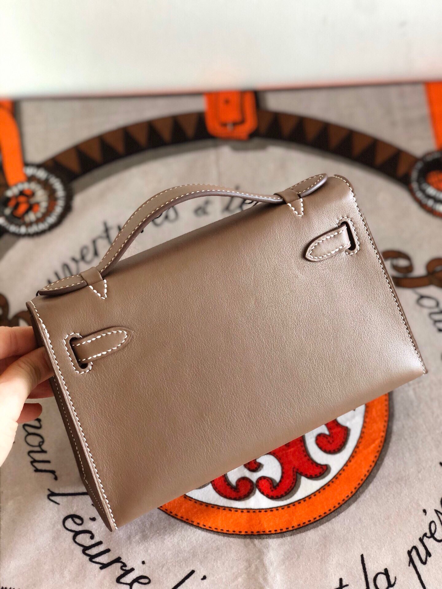 에르메스 미니 켈리백22 에토프 은장 스위프트